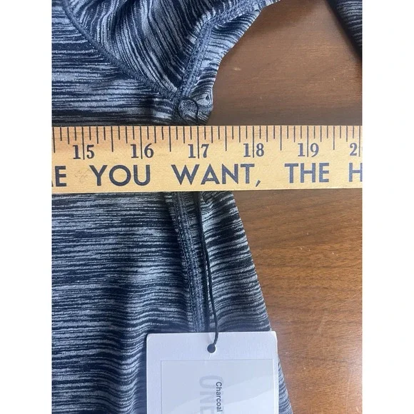 ZYIA Active Size M Tie-Back Split Back Long Sleeve Top Space Dye Gray - Picture 6 of 6